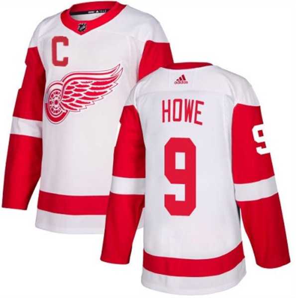 Men's Detroit Red Wings #9 Gordie Howe White Stitched Jersey Dzhi